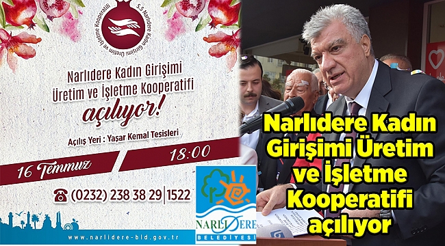 Narlıdere Kadın Girişimi Üretim ve İşletme Kooperatifi açılıyor