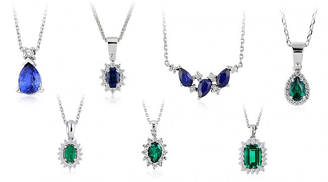 Pırlanta Safir ve Zümrüt Kolyeler