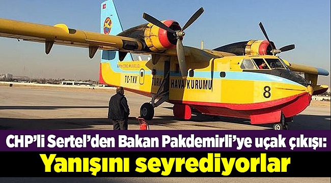 CHP’li Sertel’den Bakan Pakdemirli’ye uçak çıkışı: Yanışını seyrediyorlar