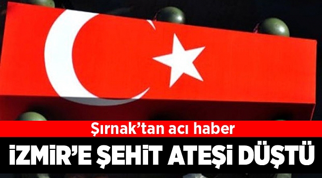 İzmir'e şehit ateşi düştü