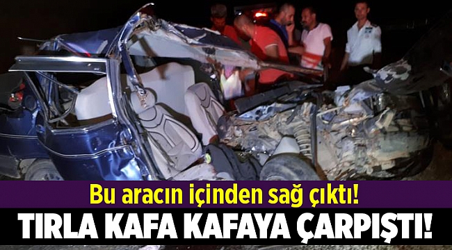 Otomobil ile tır kafa kafa çarpıştı: 1 yaralı