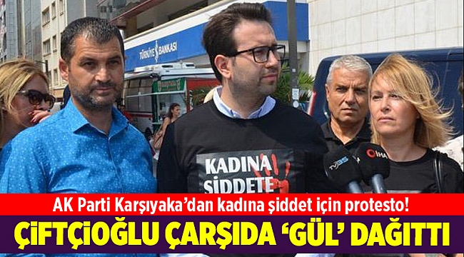 AK Parti Karşıyaka ilçe teşkilatından kadına şiddet için protesto!