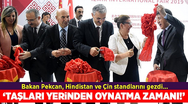 Bakan Pekcan Çin ve Hindistan stantlarını gezdi