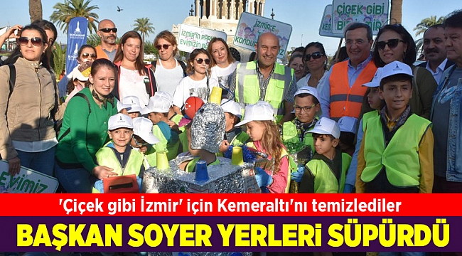 'Çiçek gibi İzmir' için Kemeraltı'nı temizlediler