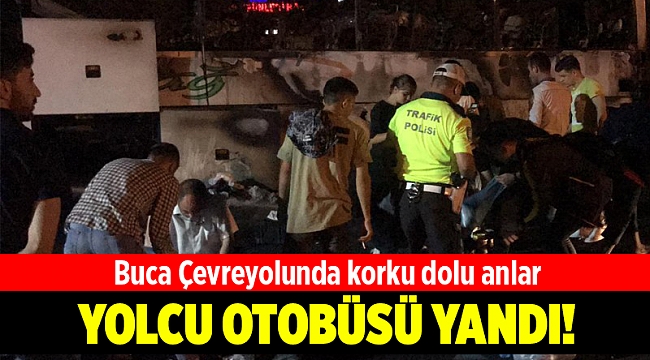 İzmir'de, yolcu otobüsünde yangın!