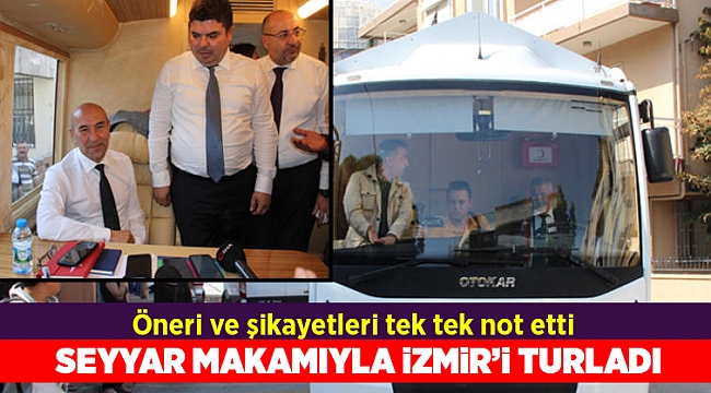Başkan Tunç Soyer makam odasını minibüse yükledi, mahallelinin ayağına getirdi