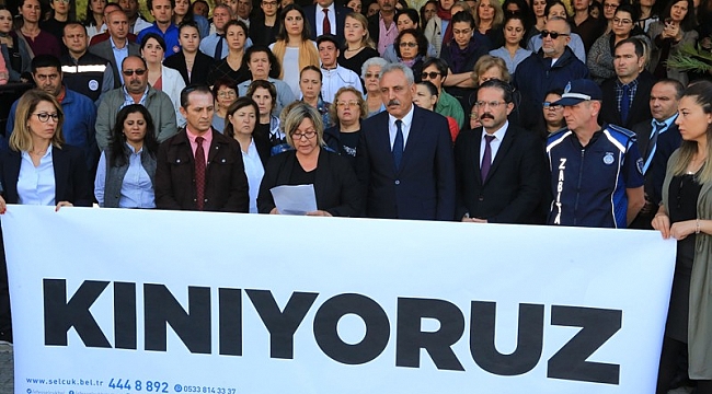 Belediye çalışanları başkanlarına yapılan saldırıyı kınadı