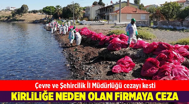 Foça'da denizde kirliliğe neden olan firmaya ceza