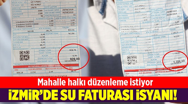 İzmir'de 10 kat artan su faturası isyanı!