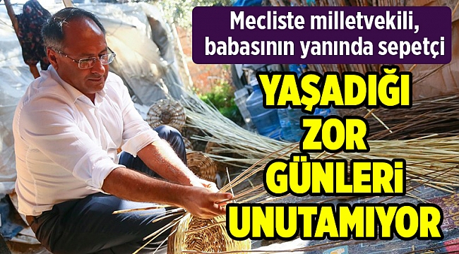 Mecliste milletvekili, babasının yanında sepetçi