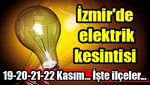 İzmir'de Elektrik Kesintisi (19-20-21-22 Kasım 2019)