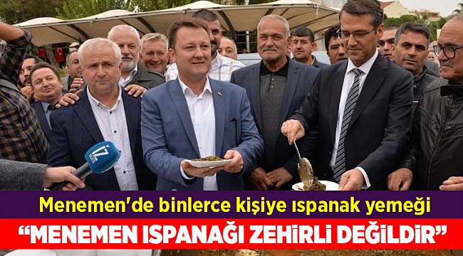 Menemen'de binlerce kişiye ıspanak yemeği