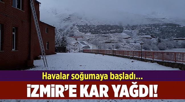 İzmir'in yükseklerine kar yağışı
