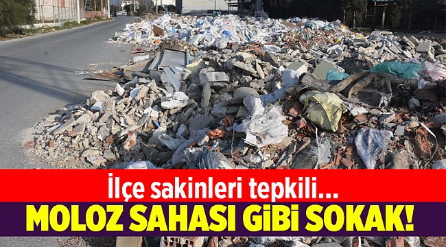 Sokak ortasında moloz yığınına tepki