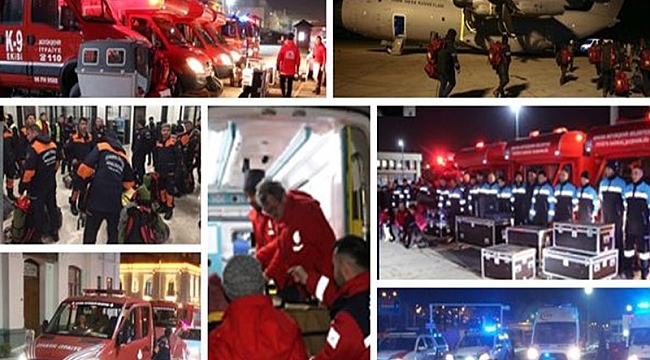 Türkiye&#039;nin dört bir yanından ekipler bölgeye sevk edildi