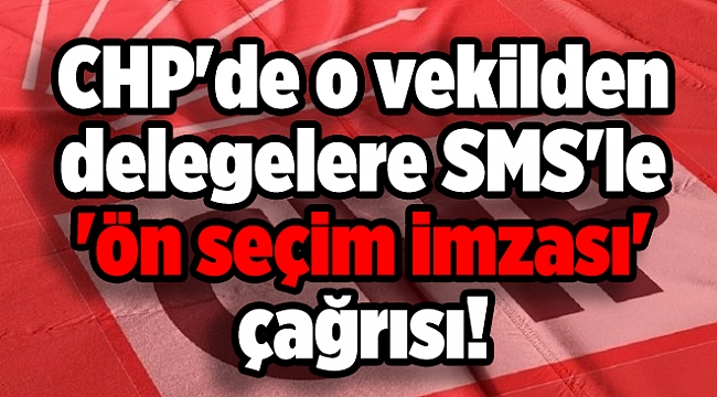 CHP'de o vekilden delegelere SMS'le 'ön seçim imzası' çağrısı!