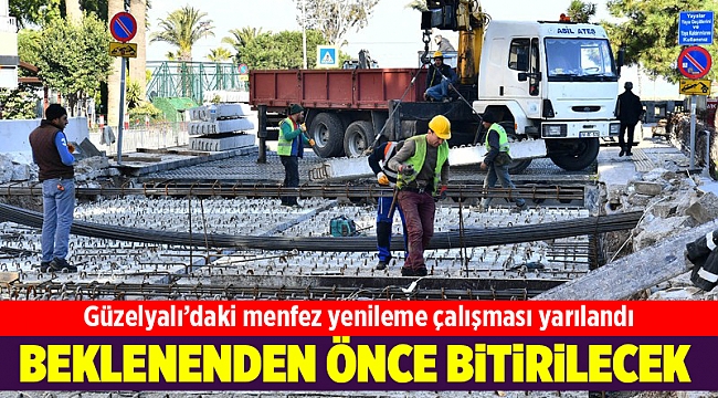 Güzelyalı’daki menfez yenileme çalışması yarılandı