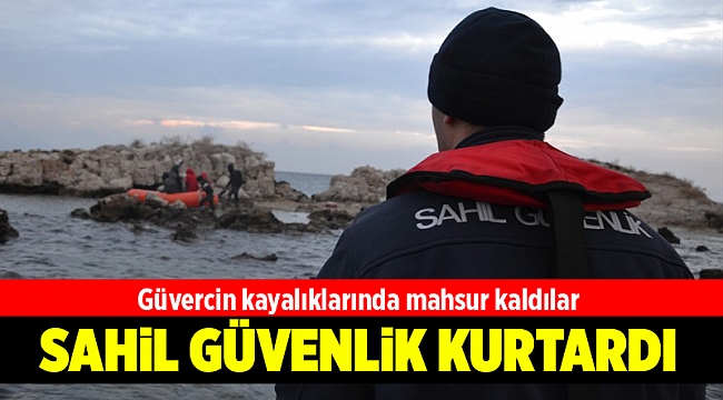 İzmir'de kayalıklarda mahsur kalan düzensiz göçmenler kurtarıldı