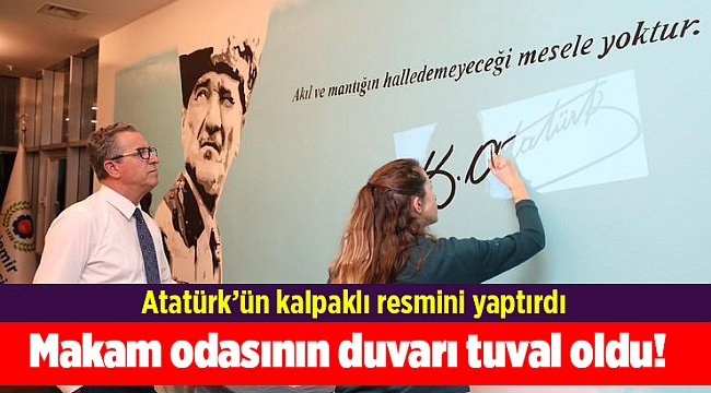 Makam odasının duvarı tuval oldu!