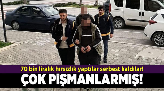 70 bin liralık hırsızlık yaptılar serbest kaldılar!