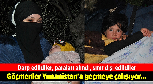 İzmir-Dikili'de göçmenler Yunanistan'a geçmeye çalışıyor...