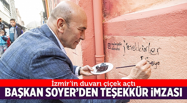 İzmir’in duvarı çiçek açtı