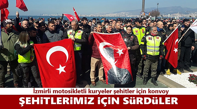 İzmirli motosikletli kuryeler şehitler için konvoy