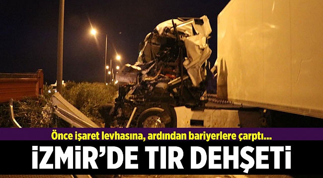 Önce işaret levhasına, ardından bariyerlere çarptı...