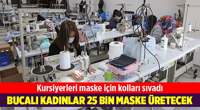 Buca'nın kursiyerleri maske için kolları sıvadı
