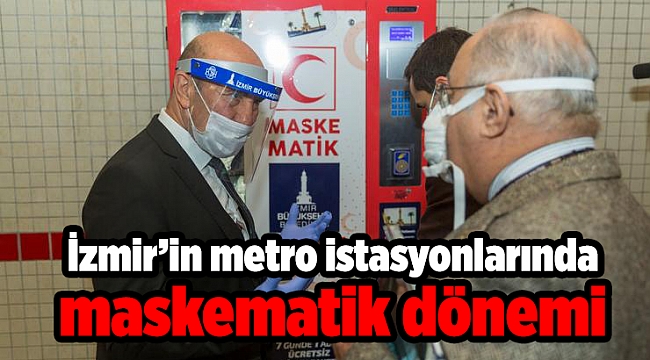 İzmir’in metro istasyonlarında maskematik dönemi