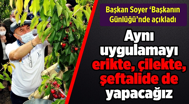 Başkan Soyer açıkladı: Aynı uygulamayı erikte, çilekte, şeftalide de yapacağız