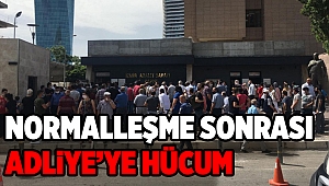 İzmir Adalet Sarayı'nda ilk normal günde metrelerce kuyruk oluştu!