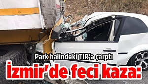 İzmir'de feci kaza: Park halindeki TIR'a çarptı