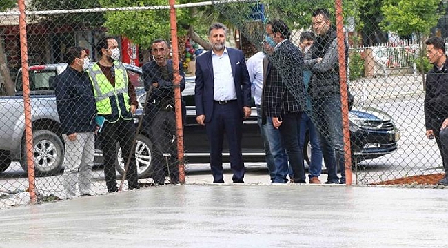 Yenilenen spor alanlarına 904 metreküp beton döküldü
