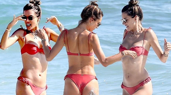 Alessandra Ambrosio Malibu’da çocuklar gibi şendi