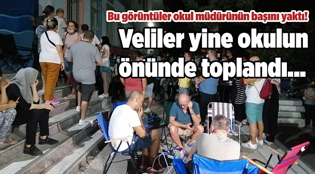 Bu görüntüler okul müdürünün başını yaktı! Veliler yine okulun önünde toplandı...