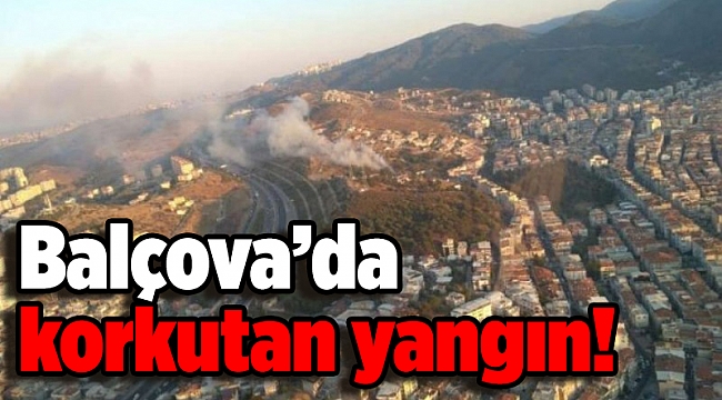 İzmir'in Balçova ilçesinde korkutan yangın!