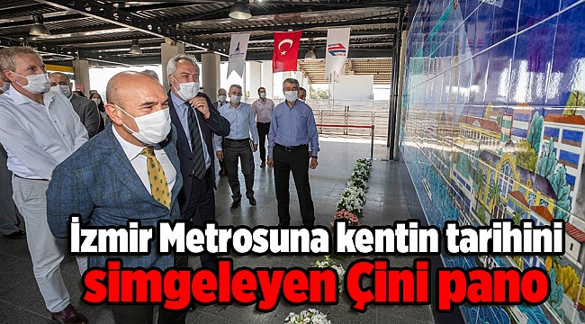 İzmir Metrosuna kentin tarihini simgeleyen Çini pano