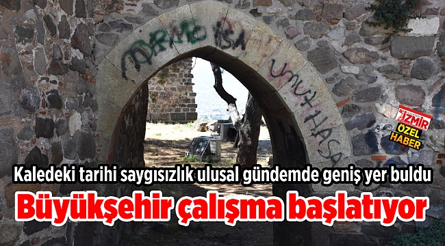 Kaledeki tarihi saygısızlık ulusal gündemde geniş yer buldu... Büyükşehir çalışma başlatıyor