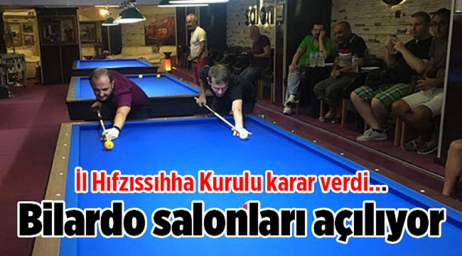 İzmir'de bilardo salonları açılıyor