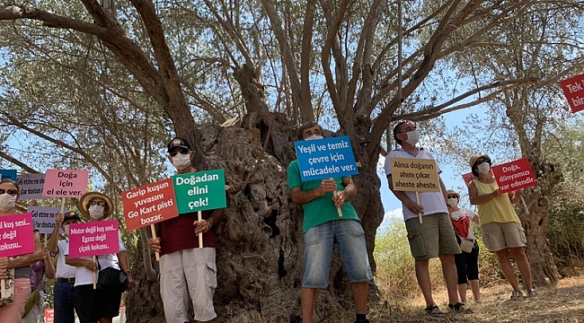 O ilçedeki Go-Kart Pistine Protesto Devam Ediyor