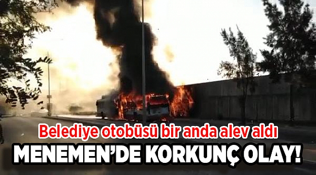 Belediye otobüsü yangında kullanılmaz hale geldi