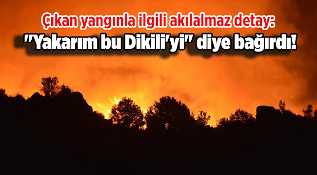 Çıkan yangınla ilgili akılalmaz detay: ''Yakarım bu Dikili'yi'' diye bağırdı!