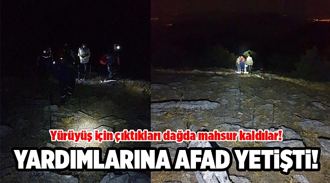 İzmir'de dağda mahsur kalan 3 kişiyi AFAD kurtardı