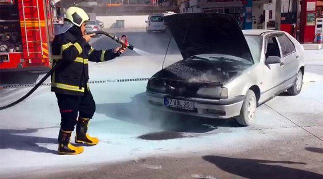 Akaryakıt istasyonunda yangın paniği