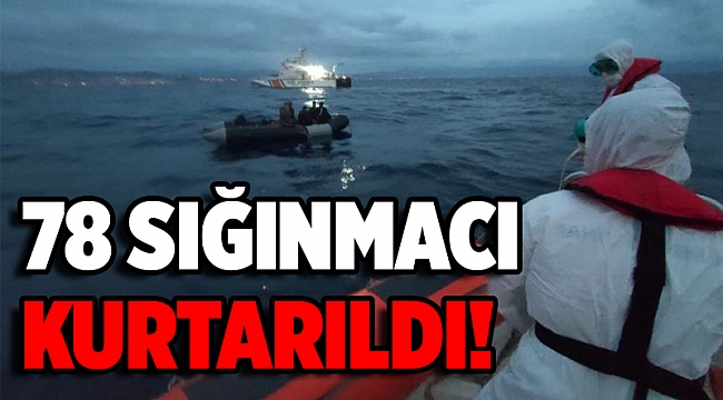 İzmir'de Türk kara sularına itilen 78 sığınmacı kurtarıldı
