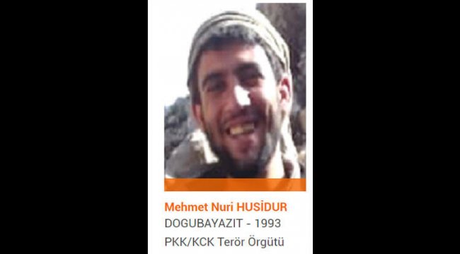 Turuncu kategoride aranan terörist Mehmet Nuri Husidur etkisiz hale getirildi