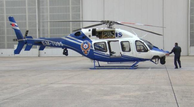 Koronavirüsle mücadeleye polis helikopteri desteği