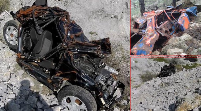 Şaşırtan görüntü! 1517 metre yükseklikte kaza yapan araçlar...