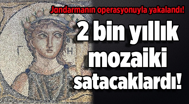 Jandarma operasyonunda 2 bin yıllık mozaik ele geçirildi!